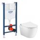 Pressalit rimless toiletpakke m/Sway D2 sæde, cisterne og hvid betjening