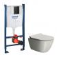 GSI Pura Cenere 50 toiletpakke inkl. sde m. softclose, cisterne og mat sort betjening