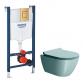 GSI Pura Ghiaccio 50 toiletpakke inkl. sde m. softclose, cisterne og messing betjening