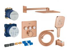 Grohe Cube SmartControl 310 komplet brusesystem m/SmartActive brus til indbygning - B�rstet warm sunset