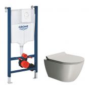 GSI Pura Cenere 50 toiletpakke inkl. sæde m. softclose, cisterne og hvid betjening