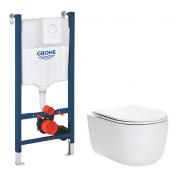 Cassøe Silent rimless toiletpakke inkl. sæde m/SoftClose, cisterne og betjening i hvid