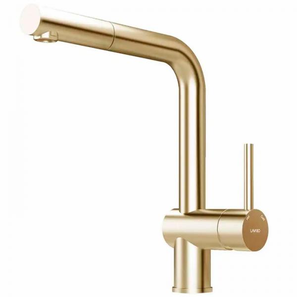 Lavabo Kubus 385 RS k&oslash;kkenarmatur m/udtr&aelig;k - B&oslash;rstet messing