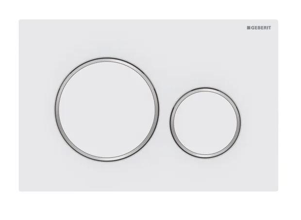 Geberit Sigma 20 Round betjeningsplade easy-to-clean-belagt - Hvid/krom