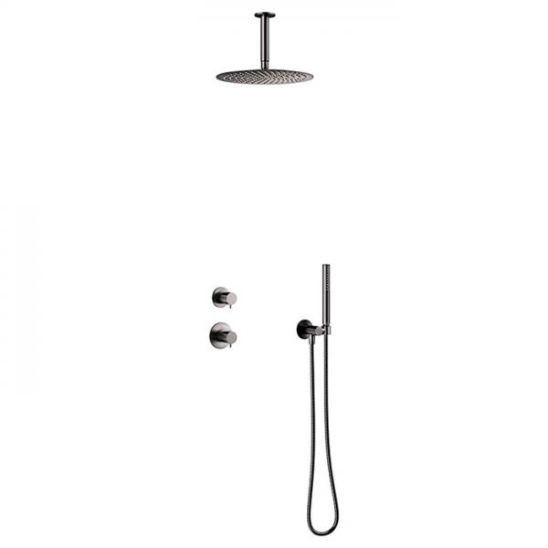 Damixa Iris DS 2 brusesystem til indbygning - Loft - B&oslash;rstet grafitgr&aring;