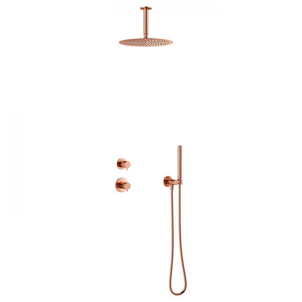 Damixa Iris DS 2 brusesystem til indbygning - Loft - B&oslash;rstet kobber