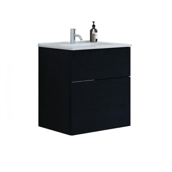 Dansani Luna 61 m&oslash;bels&aelig;t m/Kantate vask, h&oslash;j skuffe og indretning - Sort eg