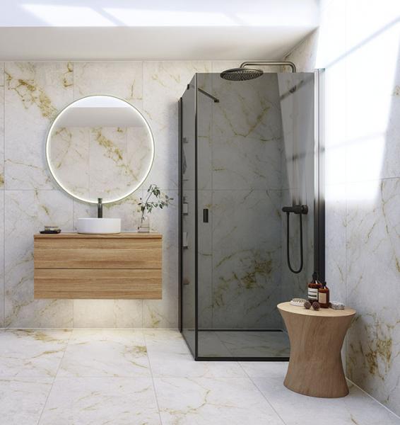 Dansani Match A+D 70x70 brusehj&oslash;rne - Tonet glas/mat sort