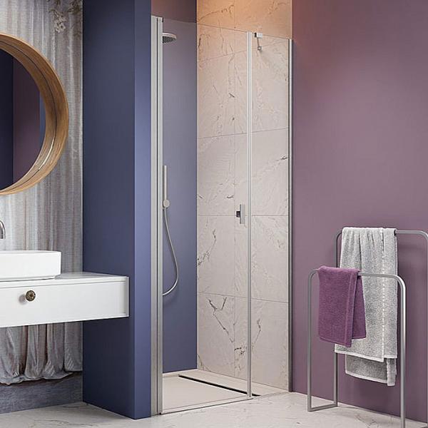 Str&oslash;mberg Noma 45 svingd&oslash;r m/sidepanel 1000mm - Venstre - Steel