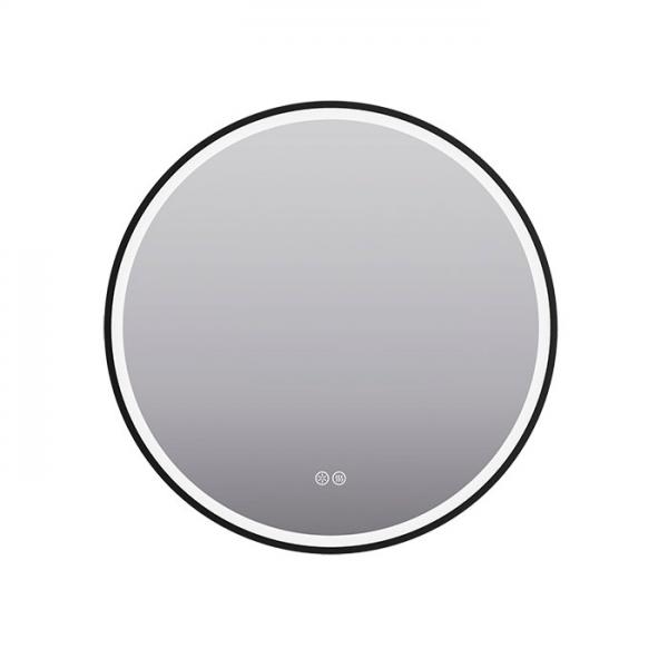 Cass&oslash;e Form rundt spejlskab m/lys, touch og antidug &Oslash;60 cm - Sort