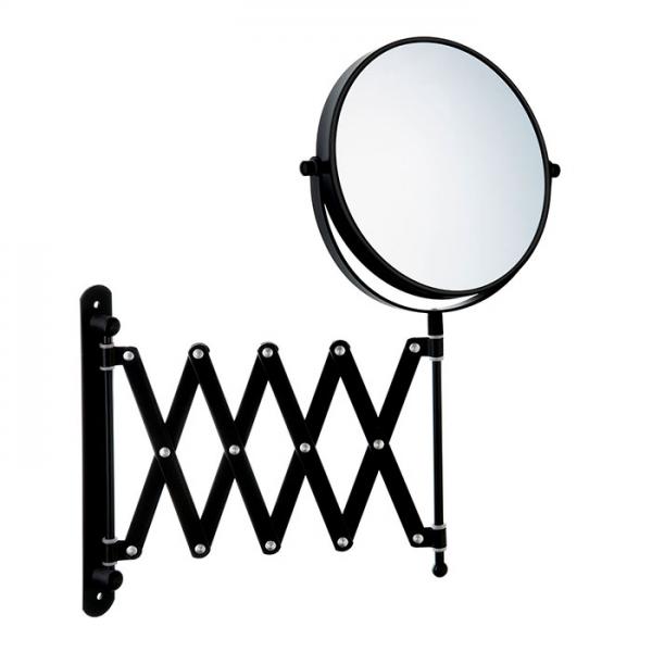 Beslagsboden Glow makeupspejl m/saksearm og 7x forst&oslash;rrelse - Mat sort