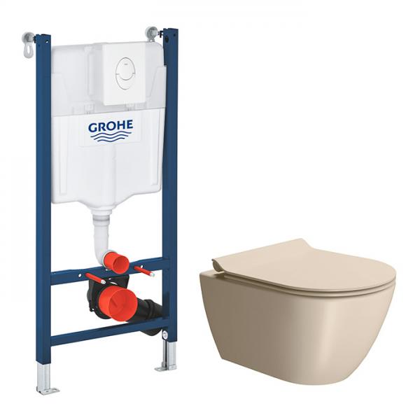 GSI Pura Creta 50 toiletpakke inkl. sæde m. softclose, cisterne og hvid betjening