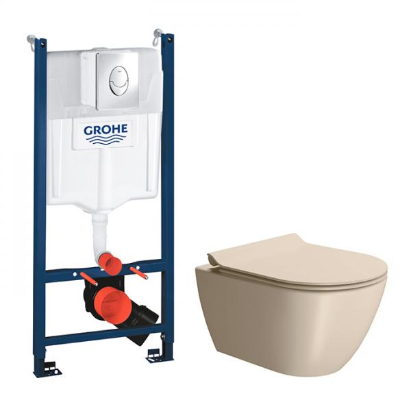 GSI Pura Creta 50 toiletpakke inkl. sæde m. softclose, cisterne og krom betjening
