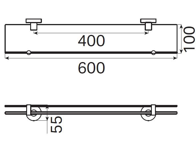 Kosmos glashylde 60 cm - B&oslash;rstet gunmetal