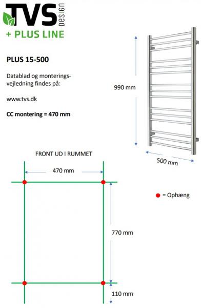 TVS Plus 15 h&aring;ndkl&aelig;det&oslash;rrer - 50x99 cm - B&oslash;rstet messing/Guld