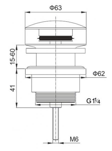 Lavabo Luna RS universal pop-up bundventil - Messing Lavabo Luna RS universal pop-up bundventil - Messing