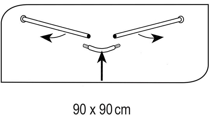 Ridder universal badeforh&aelig;ngsstang - 90 x 90 cm - Hvid
