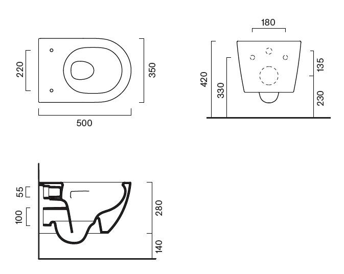 Catalano Sfera 50 væghængt toilet m/Silentech og CataGlaze+ Catalano Sfera 50 væghængt toilet m/Silentech og CataGlaze+