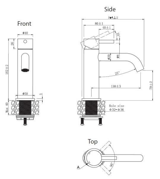 Lavabo Mira 140 RS håndvaskarmatur - Mat sort Lavabo Mira 140 RS håndvaskarmatur - Mat sort