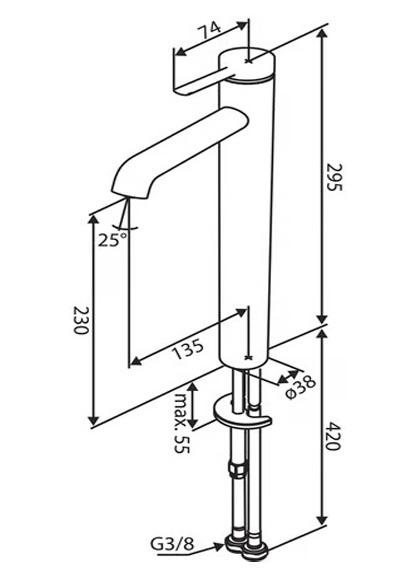 Damixa Iris bowlearmatur m/koldstart u/bundventil - Mat sort Damixa Iris bowlearmatur m/koldstart u/bundventil - Mat sort