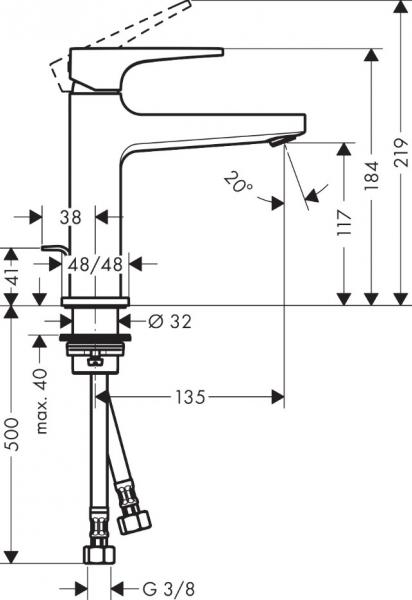 Hansgrohe Metropol 110 håndvaskarmatur - Krom