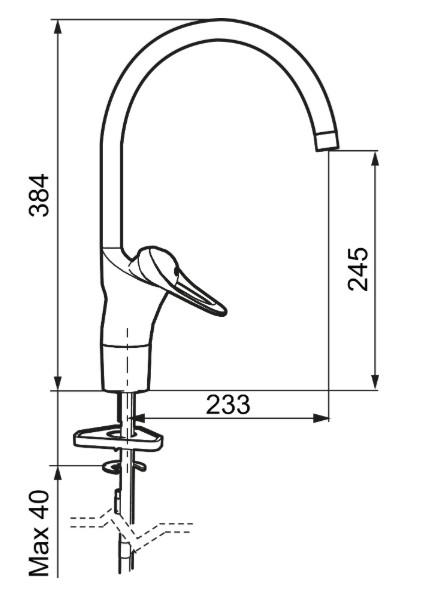 FM&nbsp;Mattsson 9000E&nbsp;k&oslash;kkkenarmatur