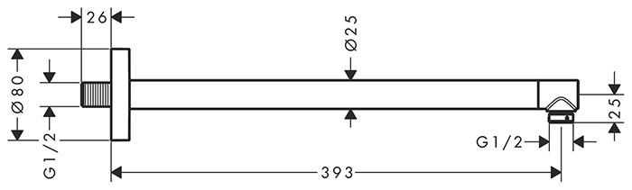 hansgrohe bruserbøjning 39 cm - Børstet bronze hansgrohe bruserbøjning 39 cm - Børstet bronze