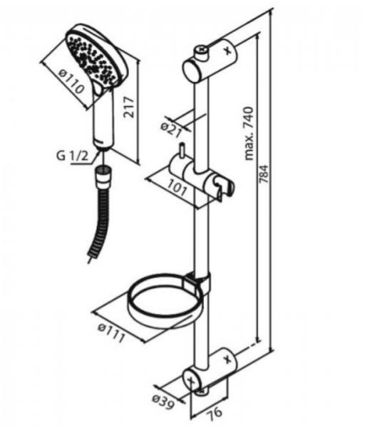 Damixa Silhouet Flex bruses&aelig;t - Steel