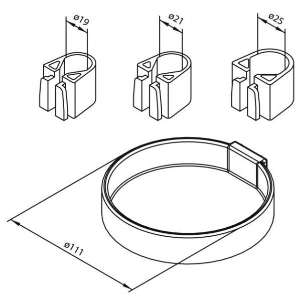 Damixa S&aelig;besk&aring;l &Oslash;111mm, plastic/krom, Inkl. 3 Holdere