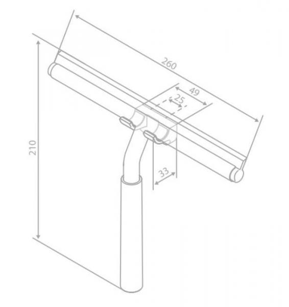 Damixa Zen bruseskraber m/holder - Mat sort