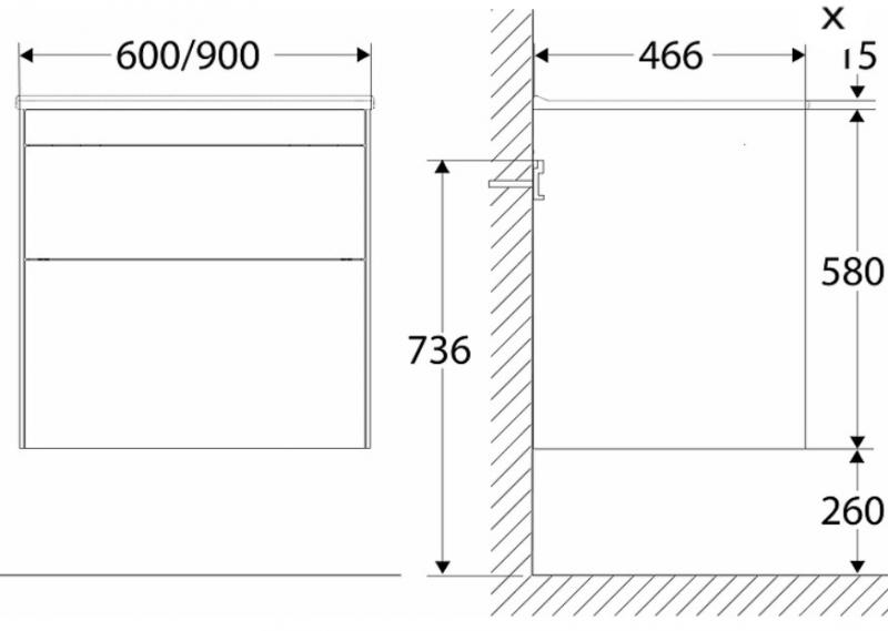 If&ouml; Sense 90 m&oslash;belpakke m/If&ouml; Sense h&aring;ndvask - Hvid