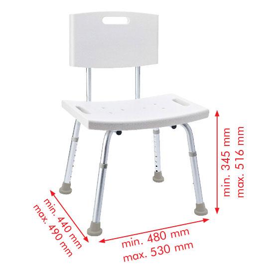 Ridder Assistent badestol m/ryg - Hvid