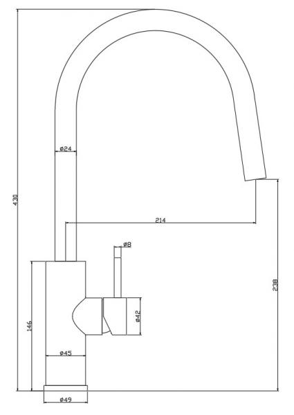Cassøe Noba CK04 køkkenarmatur m/udtræk - Børstet stål Cassøe Noba CK04 køkkenarmatur m/udtræk - Børstet stål