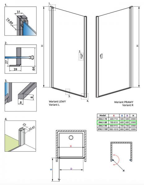 Str&oslash;mberg Noma 20 niched&oslash;r 800mm - H&oslash;jre - Steel