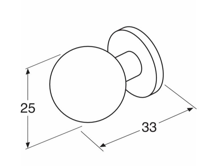 Gustavsberg K7 knopgreb Ø25 - Mat sort