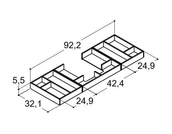 Dansani Mido+ Classic Skuffeindretningspakke topskuffe B100 D44