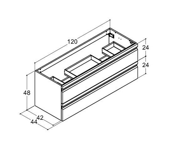 Dansani Vaskeskab 2sk. (24+24) 48*120*44 cm D