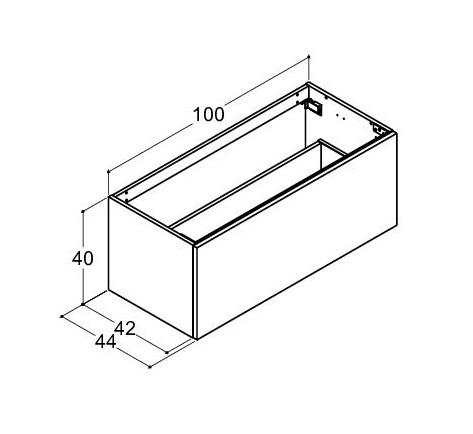 Dansani Luna sideskab 100x40 m/skuffe - Hvid mat