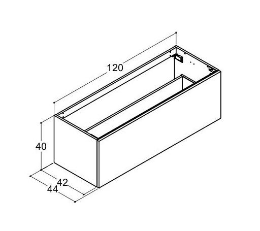 Dansani Luna sideskab 120x40 m/skuffe - Hvid mat