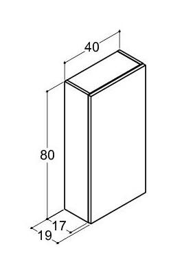 Dansani Luna Urban overskab - Venstrehængslet - Natur eg Dansani Luna Urban overskab - Venstrehængslet - Natur eg