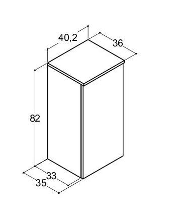 Dansani Luna Urban underskab 40 - Venstrehængslet - Brun eg Dansani Luna Urban underskab 40 - Venstrehængslet - Brun eg