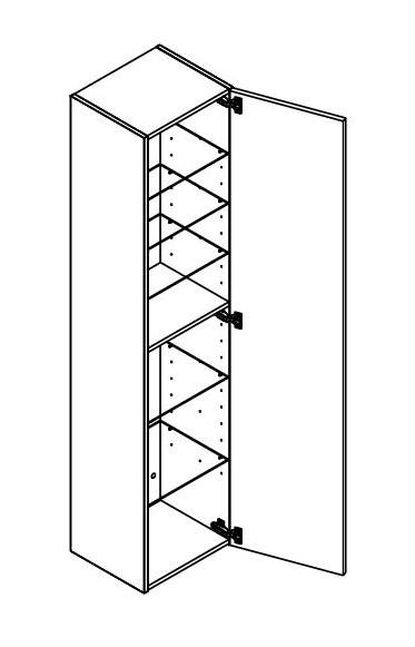 Dansani Luna Urban højskab 40 - Venstrehængslet - Grå mat Dansani Luna Urban højskab 40 - Venstrehængslet - Grå mat