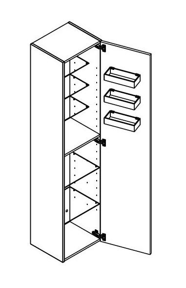 Dansani Luna Urban højskab 40 - Højrehængslet - Grå mat Dansani Luna Urban højskab 40 - Højrehængslet - Grå mat