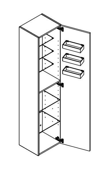 Dansani Luna Urban højskab 40 - Venstrehængslet - Grå mat Dansani Luna Urban højskab 40 - Venstrehængslet - Grå mat