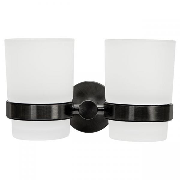 Kosmos dobbelt tandkrus t/v&aelig;g - B&oslash;rstet gunmetal