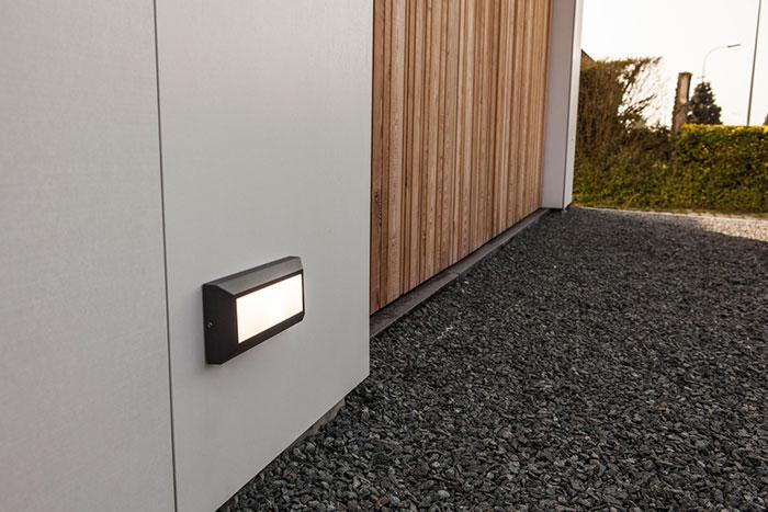 Lutec Architectural Helena udendørslampe til væg - 23 x 10 cm - Mørk grå