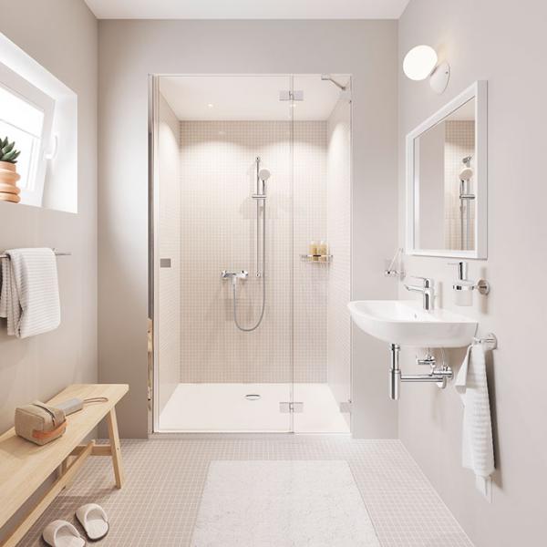 Grohe Bau 55 håndvask t/væg - 1 hanehul