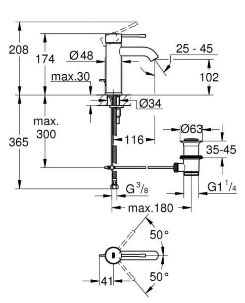 Grohe Essence & Bau håndvaskpakke - Børstet Cool Sunrise Grohe Essence & Bau håndvaskpakke - Børstet Cool Sunrise