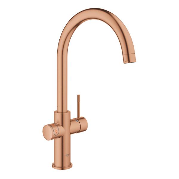 Grohe Red II Duo k&oslash;kkenbatteri m/3L vandvarmer og C-tud - B&oslash;rstet warm sunset