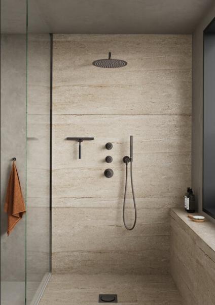 Damixa Iris XS 1 300 brusesæt til indbygning - Børstet grafitgrå Damixa Iris XS 1 300 brusesæt til indbygning - Børstet grafitgrå